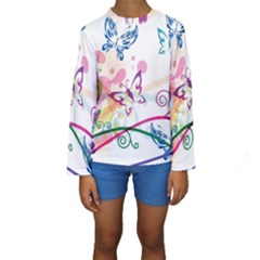 Butterfly Vector Art Kids  Long Sleeve Swimwear by BangZart