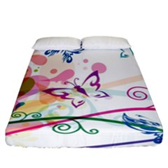 Butterfly Vector Art Fitted Sheet (california King Size)