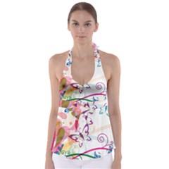 Butterfly Vector Art Babydoll Tankini Top