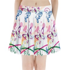 Butterfly Vector Art Pleated Mini Skirt