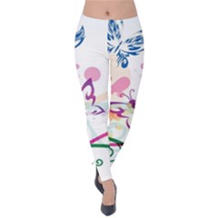 Butterfly Vector Art Velvet Leggings by BangZart