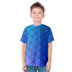 Blue Pattern Plain Cartoon Kids  Cotton Tee