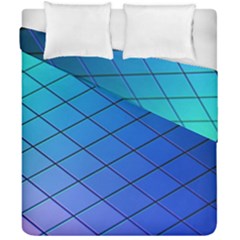 Blue Pattern Plain Cartoon Duvet Cover Double Side (california King Size) by BangZart