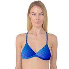 Blue Pattern Plain Cartoon Reversible Tri Bikini Top