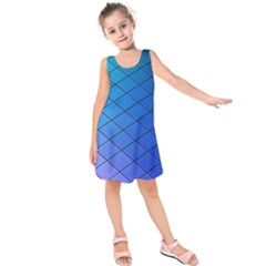 Blue Pattern Plain Cartoon Kids  Sleeveless Dress by BangZart