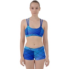 Blue Pattern Plain Cartoon Women s Sports Set