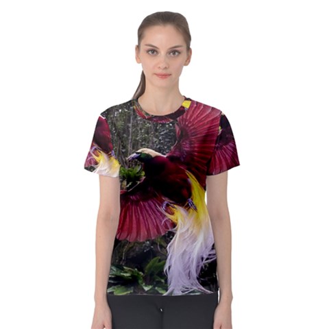 Cendrawasih Beautiful Bird Of Paradise Women s Sport Mesh Tee by BangZart