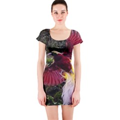 Cendrawasih Beautiful Bird Of Paradise Short Sleeve Bodycon Dress by BangZart