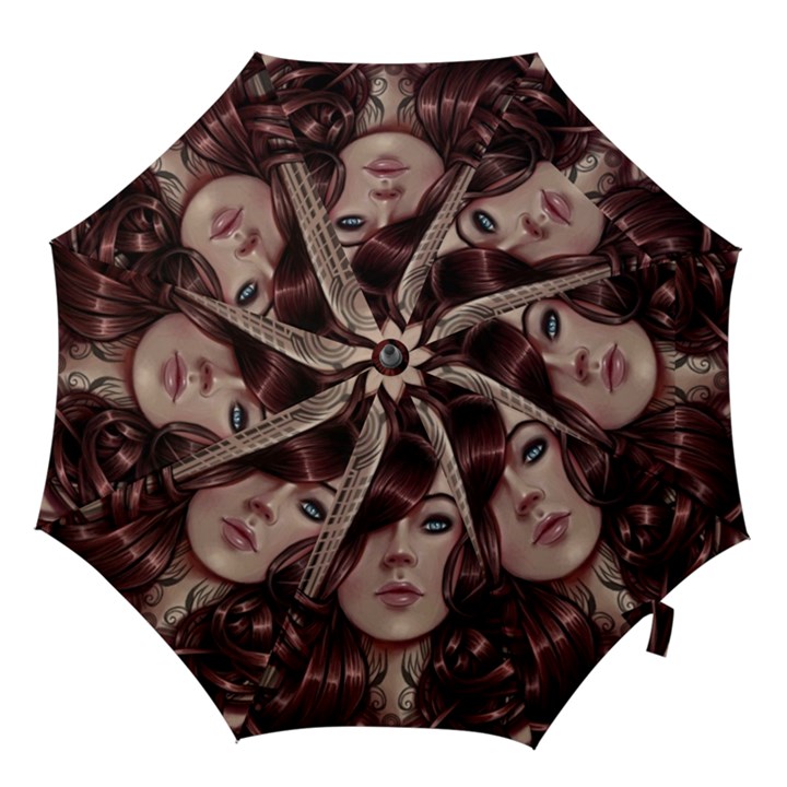 Beautiful Women Fantasy Art Hook Handle Umbrellas (Large)