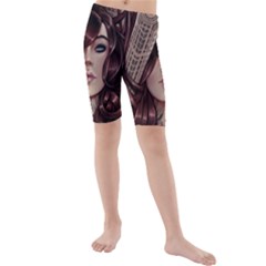 Beautiful Women Fantasy Art Kids  Mid Length Swim Shorts