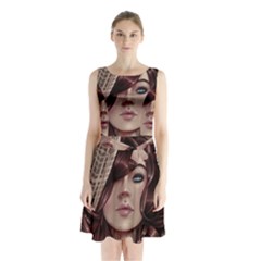 Beautiful Women Fantasy Art Sleeveless Waist Tie Chiffon Dress by BangZart