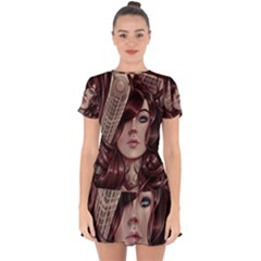 Beautiful Women Fantasy Art Drop Hem Mini Chiffon Dress by BangZart