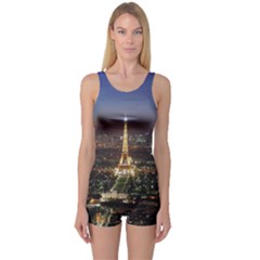 Paris At Night One Piece Boyleg Swimsuit by BangZart