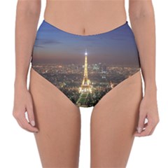 Paris At Night Reversible High-Waist Bikini Bottoms