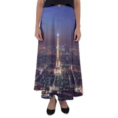 Paris At Night Flared Maxi Skirt