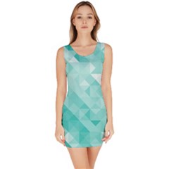 Bright Blue Turquoise Polygonal Background Bodycon Dress by TastefulDesigns