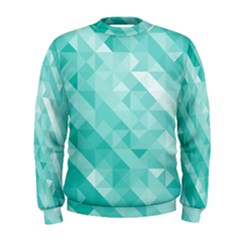 Bright Blue Turquoise Polygonal Background Men s Sweatshirt