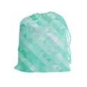 Bright green turquoise geometric background Drawstring Pouches (Extra Large) View1