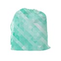 Bright green turquoise geometric background Drawstring Pouches (Extra Large) View2