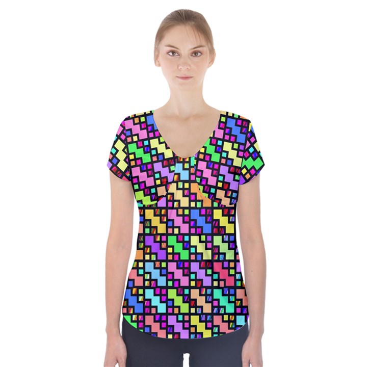 80sblox Short Sleeve Front Detail Top