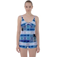 Blockedin Tie Front Two Piece Tankini