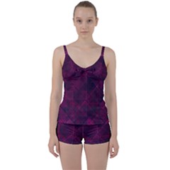 Pinkpunkplaid Tie Front Two Piece Tankini