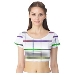 Blurred Lines Short Sleeve Crop Top (tight Fit)