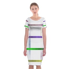 Blurred Lines Classic Short Sleeve Midi Dress by designsbyamerianna