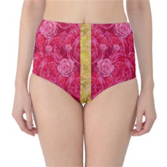 Rose And Roses And Another Rose High-waist Bikini Bottoms by pepitasart