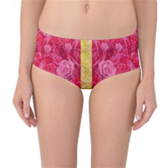 Rose And Roses And Another Rose Mid-waist Bikini Bottoms by pepitasart