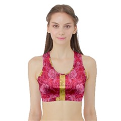 Rose And Roses And Another Rose Sports Bra With Border by pepitasart