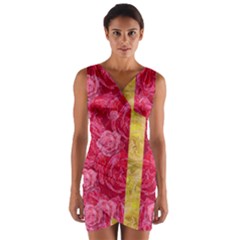 Rose And Roses And Another Rose Wrap Front Bodycon Dress by pepitasart