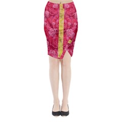 Rose And Roses And Another Rose Midi Wrap Pencil Skirt by pepitasart