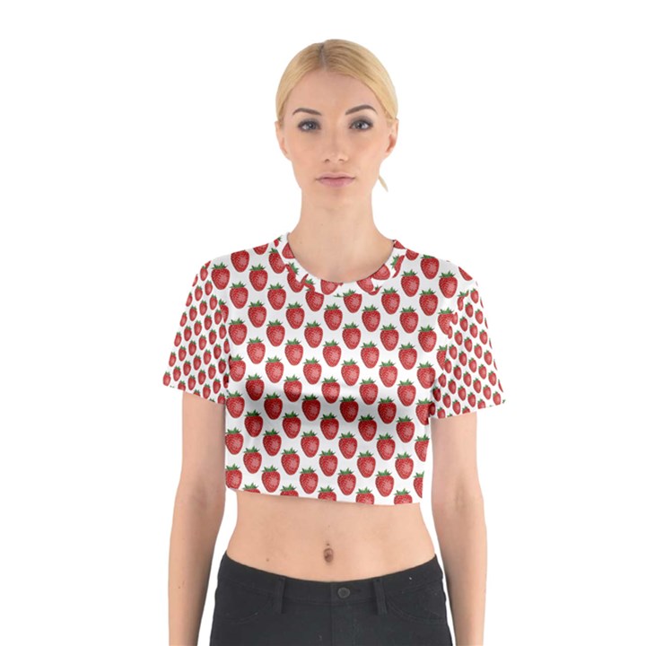 Fruit Strawberry Pattern  Cotton Crop Top