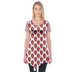 Fruit Strawberry Pattern  Short Sleeve Tunic  by ShiroSan