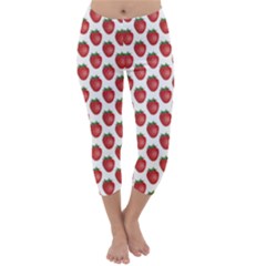 Fruit Strawberry Pattern Capri Winter Leggings 