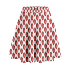 Fruit Strawberry Pattern High Waist Skirt