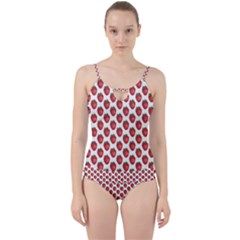 Fruit Strawberry Pattern Cut Out Top Tankini Set