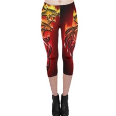 Dragon Fire Capri Leggings  by BangZart