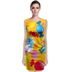 Sweets And Sugar Candies Vector  Classic Sleeveless Midi Dress