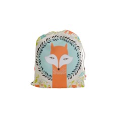 Foxy Fox Canvas Art Print Traditional Drawstring Pouches (small)  by BangZart