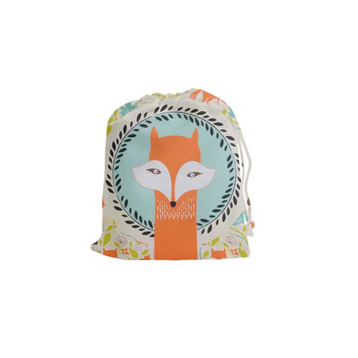 Foxy Fox Canvas Art Print Traditional Drawstring Pouches (Small) 