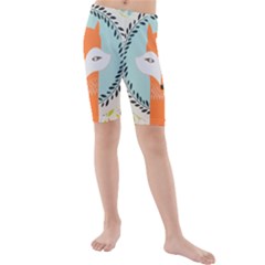 Foxy Fox Canvas Art Print Traditional Kids  Mid Length Swim Shorts