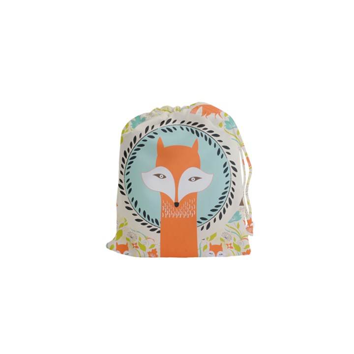 Foxy Fox Canvas Art Print Traditional Drawstring Pouches (XS) 