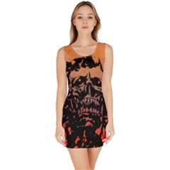 Orange Spooky Zombie Horror Bodycon Dress by PattyVilleDesigns