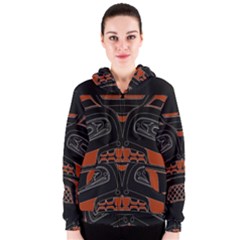 Traditional Northwest Coast Native Art Women s Zipper Hoodie by BangZart