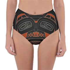 Traditional Northwest Coast Native Art Reversible High-waist Bikini Bottoms by BangZart