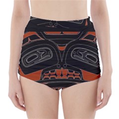 Traditional Northwest Coast Native Art High-waisted Bikini Bottoms by BangZart