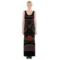 Traditional Northwest Coast Native Art Maxi Thigh Split Dress by BangZart