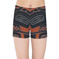 Traditional Northwest Coast Native Art Kids Sports Shorts by BangZart